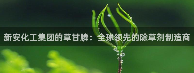 球盟会官方app首页入口：新安化工集团的草甘膦：全球领先的除