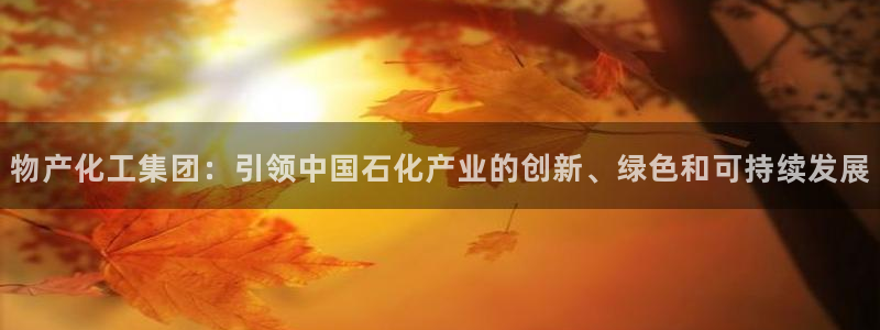球盟会网址多少：物产化工集团：引领中国石化产业的创新、绿色和