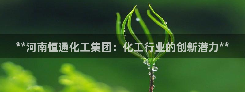 球盟会qm：**河南恒通化工集团：化工行业的创新潜力**