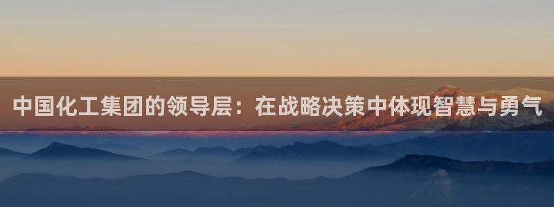 球盟会可靠不：中国化工集团的领导层：在战略决策中体现智慧与勇