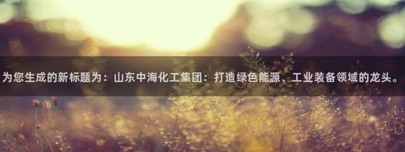 球盟会app最新地址下载：为您生成的新标题为：山东中海化工集